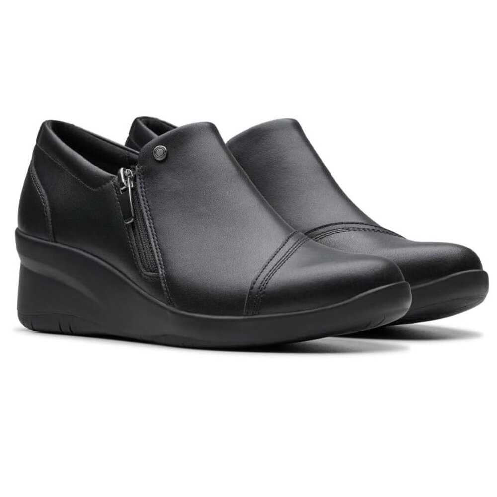 NiB Clarks Women's Suttyn Zip Up Ankle Booties Black Size 9 M $100 RY1358 - Picture 2 of 5